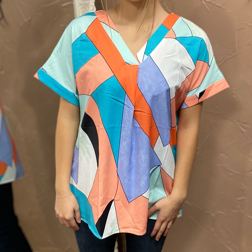 V neck silky top